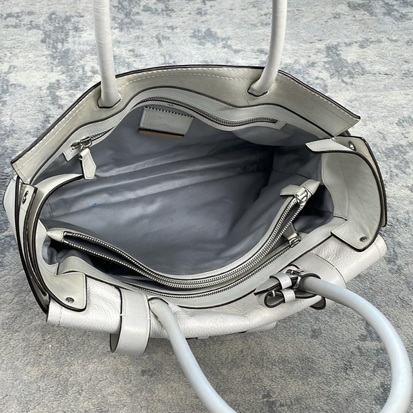 Reed Krakoff Large Boxer Tote Bag Purse White Leather Travel Business - Picture 14 of 16